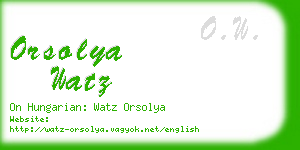 orsolya watz business card